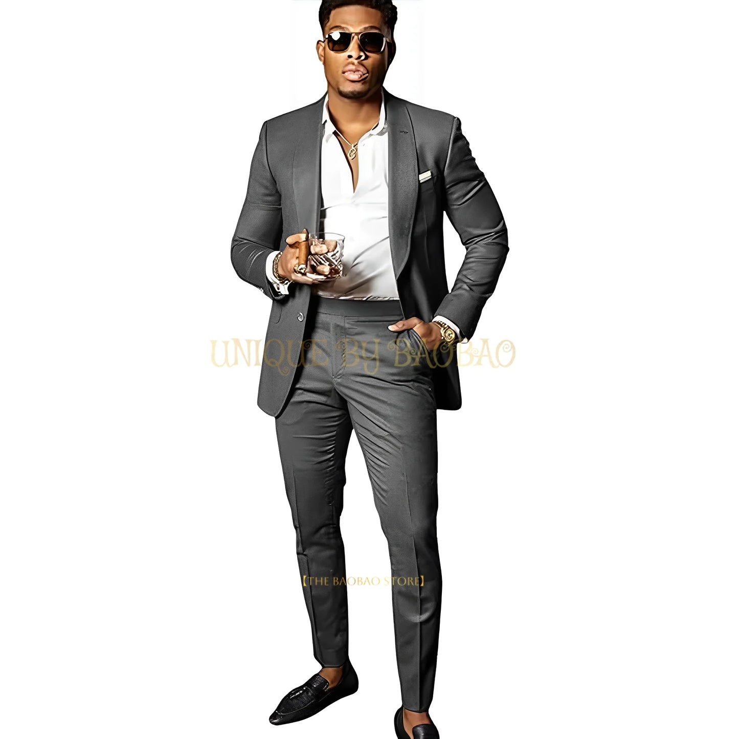 Men's Brown 2 Piece Suit - Shawl Collar Single Breasted Tuxedo Blazer & Pants Set For Wedding, Business & Formal Events