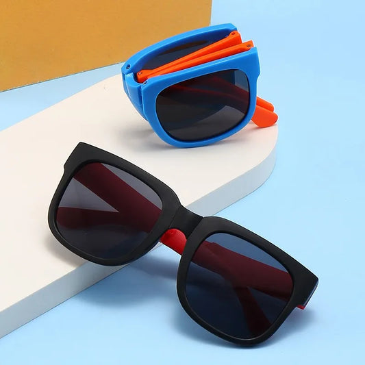 Foldable Kids Sunglasses – UV Protection Cartoon Shades for Boys & Girls, Fashionable Baby Eyewear