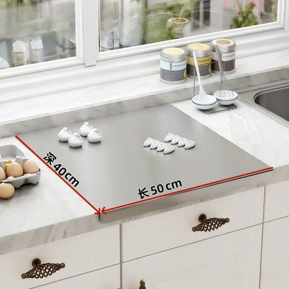 304 Stainless Steel Cutting Board — Non-Slip Kitchen Tool for Vegetables, Pastries & Food Prep