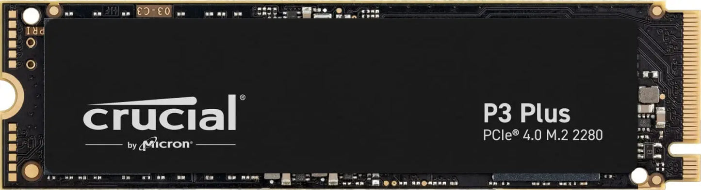 Crucial P3 Plus 1TB PCIe Gen4x4 NVMe M.2 SSD – 500GB, 1TB, 2TB, 5000MB/s Speed (OEM Package)
