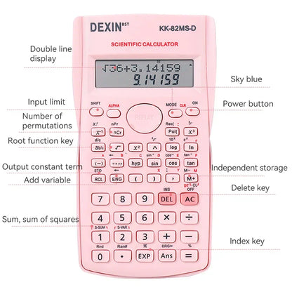 Multifunctional Scientific Calculator – Large Screen Portable Student Math Calculator for School, Office & Exam Use