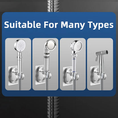 Universal No-Drill Adjustable Shower Head Holder – Wall-Mounted Bracket with Stable Rotation for Bathroom Accessories