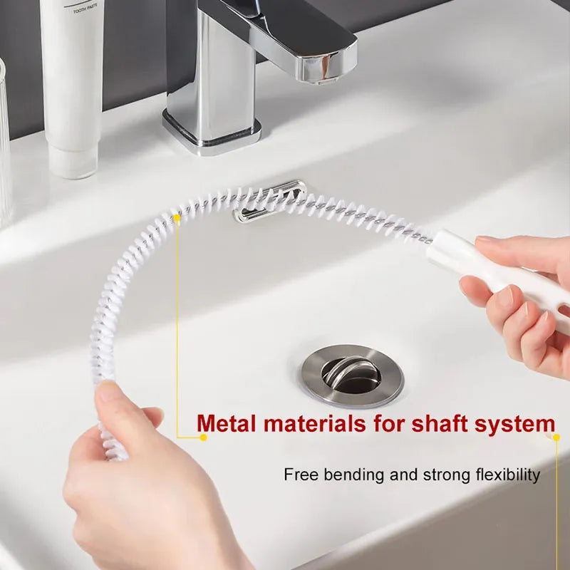 Pipe Dredging Brush - Bathroom Hair Sewer Sink Cleaning Brush Drain Cleaner - Flexible Cleaner Clog Plug Hole Remover Tool