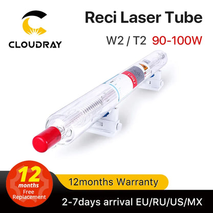 Cloudray CO2 Laser Tube - 90W-100W Reci W2 T2 Laser Engraving Cutting Machine Replacement Tube