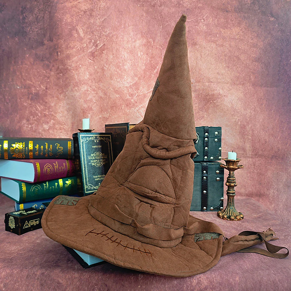 Fashion Witch & Wizard Sorting Hat – Leather Halloween Party Cosplay Accessory for Men