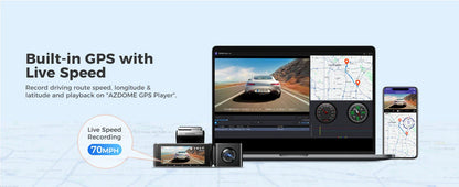 AZDOME M550 Pro 4K Car DVR Dash Cam – WiFi 5.8GHz, Front/Cabin/Rear Cameras, GPS, Night Vision & Parking Monitor