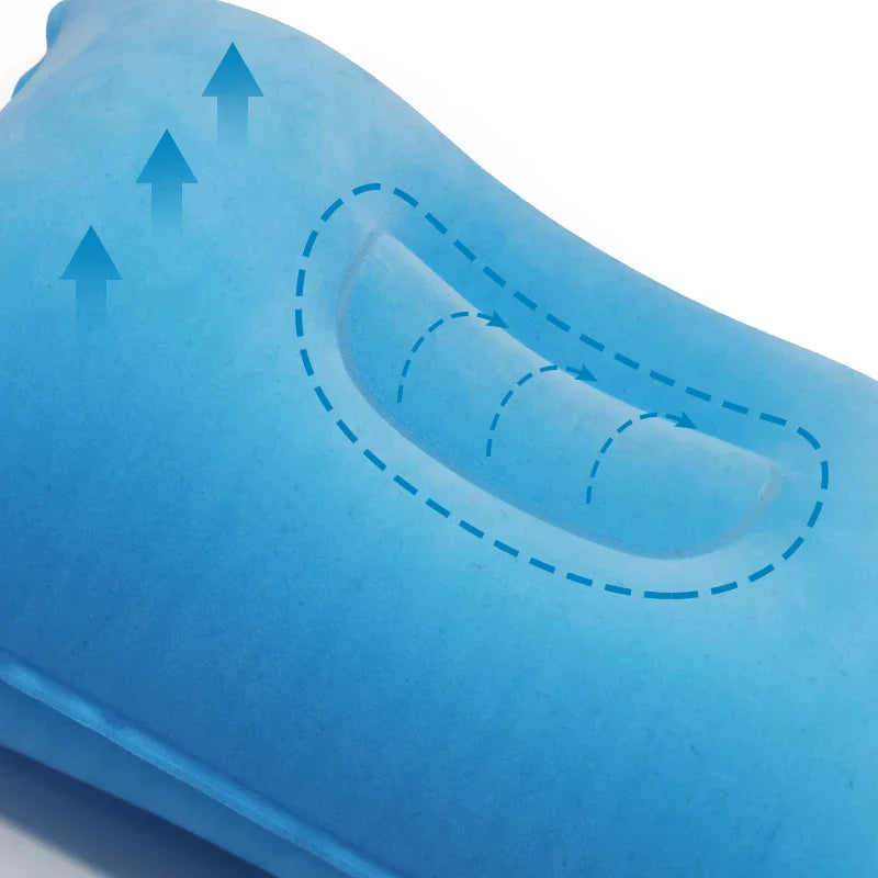 Inflatable Air Pillow Bed – PVC Nylon Camping & Travel Pillow for Neck and Back Support