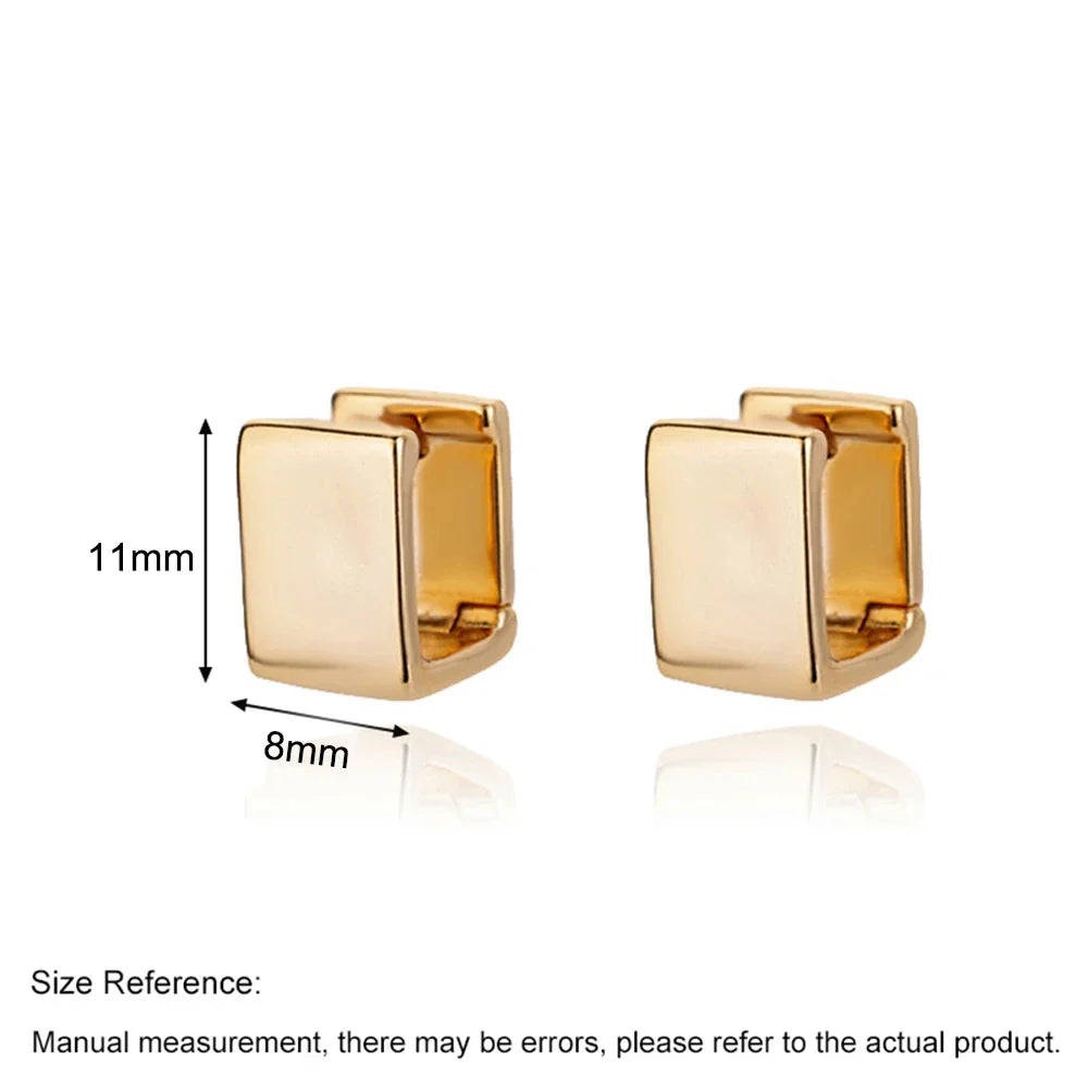 2024 Gold Square Hoop Earrings – Stainless Steel Geometric Jewelry for Women