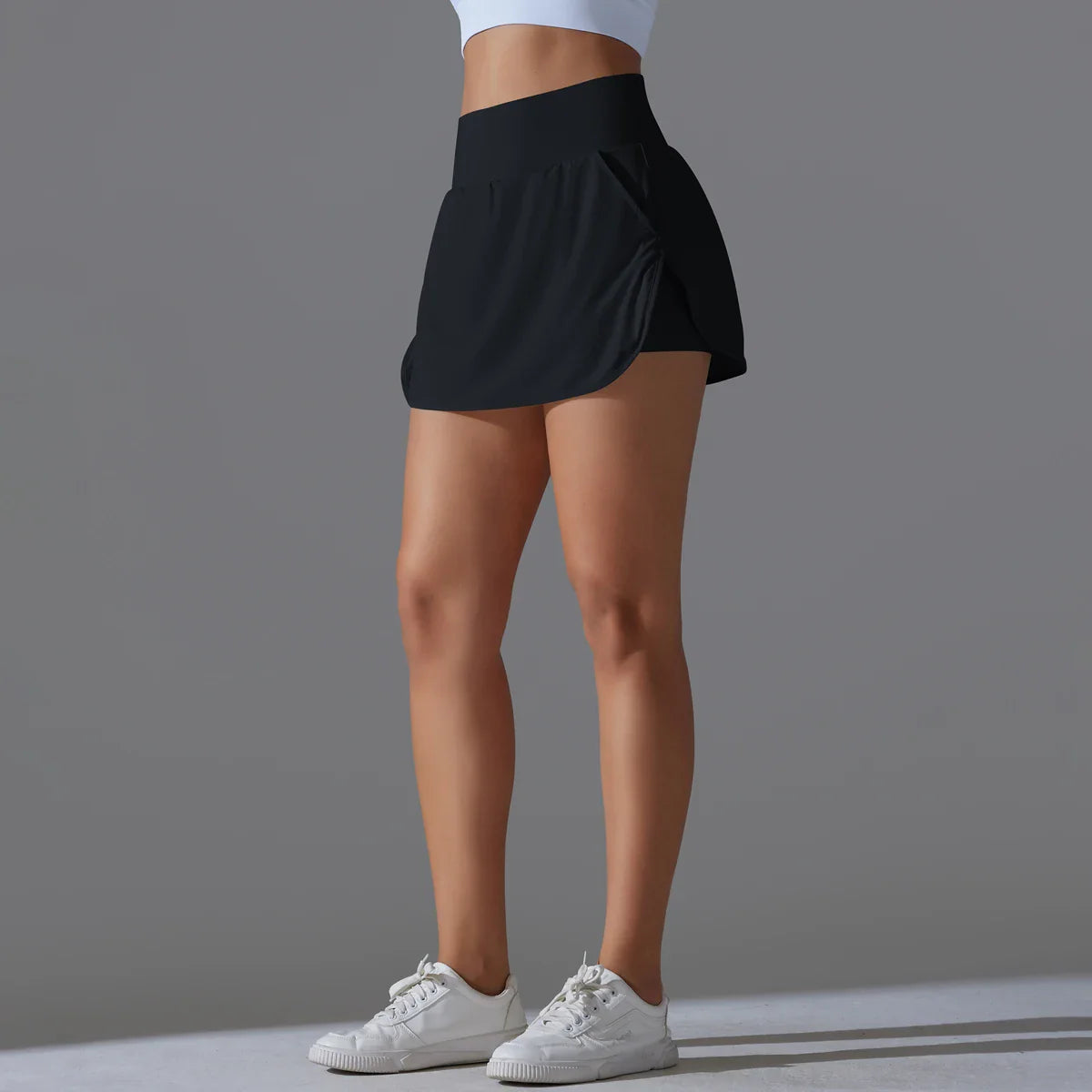 Outdoor Sports High Waist Yoga Skirt — Breathable Badminton Tennis Active Fitness Athletic Short Skirt