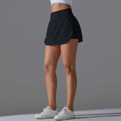 Outdoor Sports High Waist Yoga Skirt — Breathable Badminton Tennis Active Fitness Athletic Short Skirt