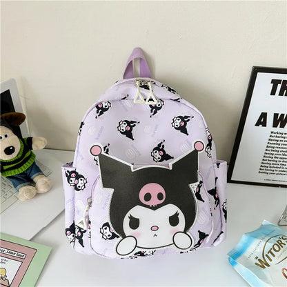 Anime Cartoon Kuromi, Melody & Cinnamoroll Backpack – Kawaii Canvas Schoolbag for Boys & Girls, Hello Kitty Fashion Kids Backpack