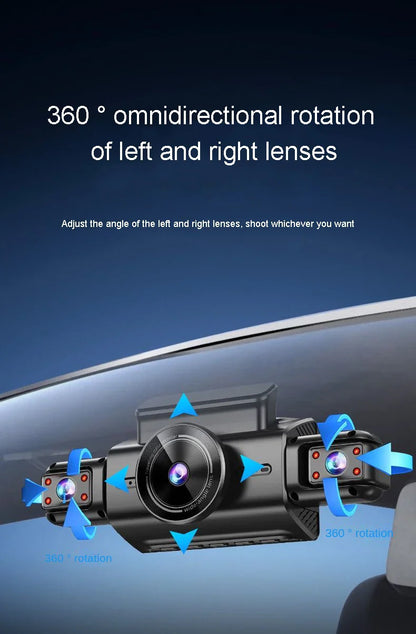 4 Channel Hidden Tachograph 4K Ultra HD Mini Dash Cam – Four Cameras with Rear View DVR, 24H Parking Monitor, BlackBox Video Recorder