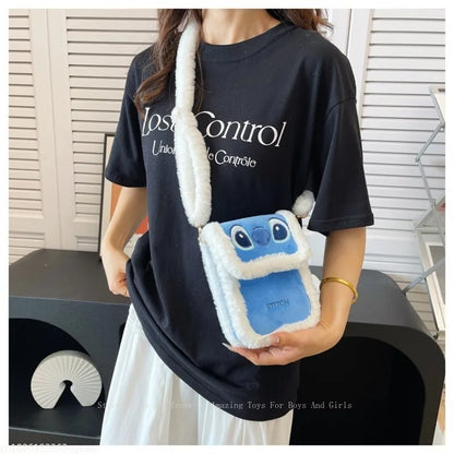 Lilo & Stitch Plush Backpack – Cute Cartoon Crossbody Phone Bag for Daily Use & Gifts
