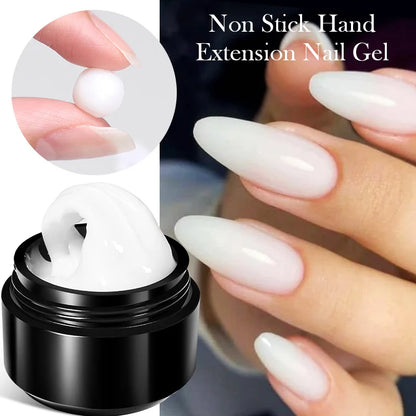 BORN PRETTY 15ml Clear Non-Stick Hand Extension Gel - 3D Shaping Nail Art, Milky Jelly Hard Gel for Fake Nails