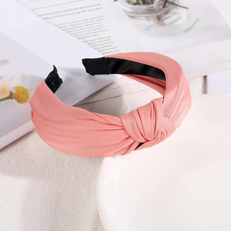 New Knotted Headbands for Women & Girls – Solid Color Hair Bands, Simple Retro Hair Hoop, Makeup Headwear, Hair Accessories