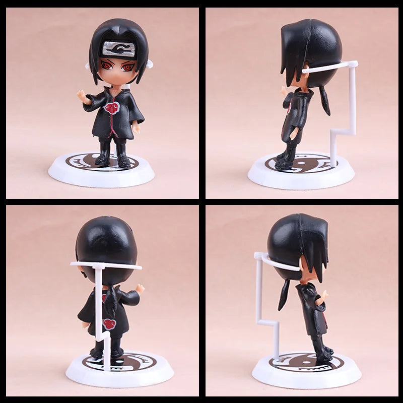 6pcs Naruto Mini Figures Set – Sasuke, Gaara, Uchiha Madara 7-8cm Anime Collectible Figurines with Base