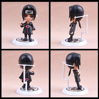 6pcs Naruto Mini Figures Set – Sasuke, Gaara, Uchiha Madara 7-8cm Anime Collectible Figurines with Base
