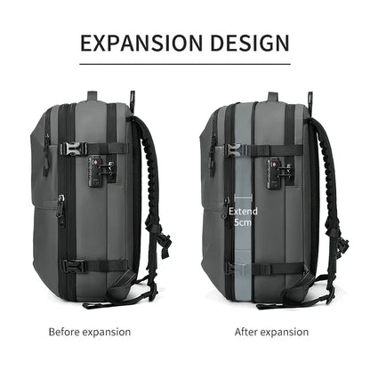 Men's Travel Backpack – Vacuum Compression, 17-Inch Laptop Backpack, Large Capacity Business & School Backpack, Expanded Hiking Bag