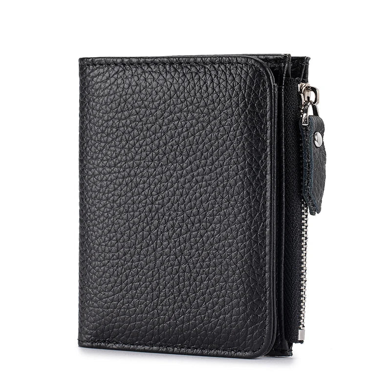 Women’s Genuine Leather Slim Wallet — RFID Blocking Bi-Fold with Card Holder & Coin Pocket