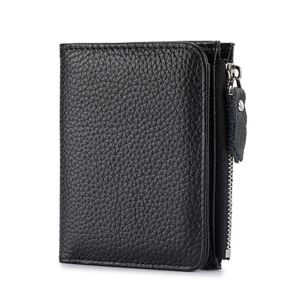 Women’s Genuine Leather Slim Wallet — RFID Blocking Bi-Fold with Card Holder & Coin Pocket
