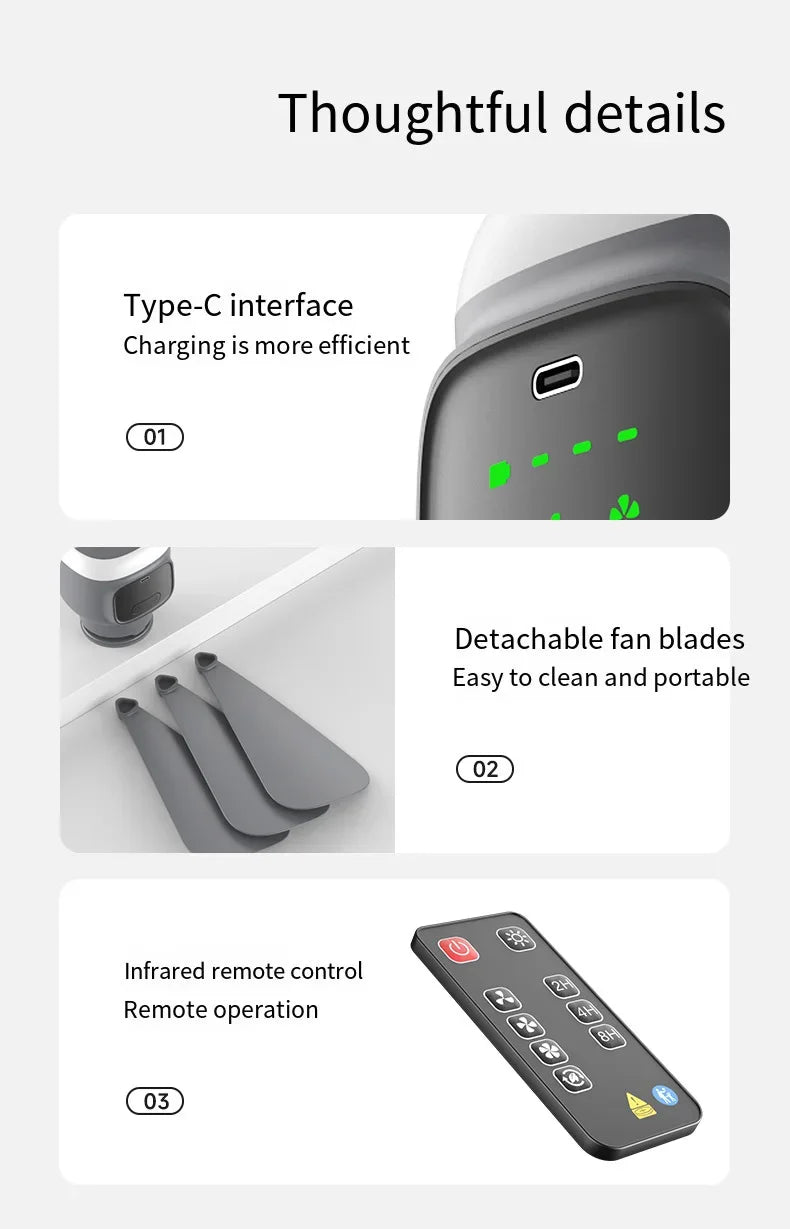 12000mAh Portable Ceiling & Camping Fan – Outdoor Tent Air Circulator and Cooling Ventilator