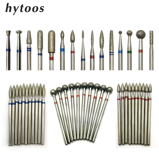 Diamond Cutters for Manicure & Pedicure - HYTOOS Nail Drill Bits: Cuticle Burr Milling Cutter Set