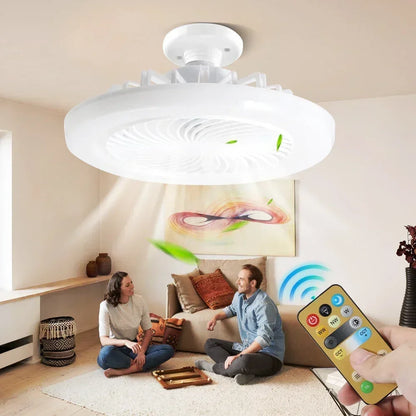 Upgrade Your Living Space with the Smart Remote Control Ceiling Fan - LED Lighting and E27 Converter Base Included for Ultimate Convenience