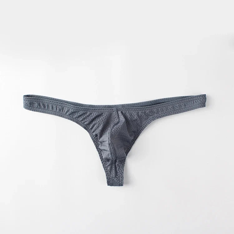 Men’s Ice Silk Low-Rise G-String & Thong Underwear – Breathable Solid Color T-Back U-Pouch Comfort Fit Sexy Lightweight Underpants
