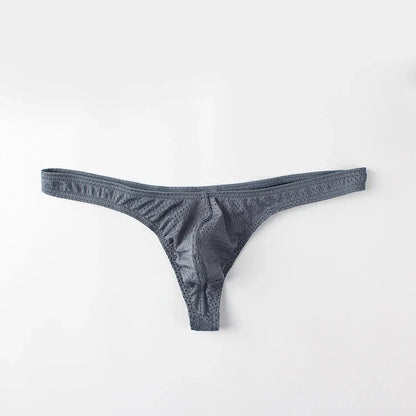Men’s Ice Silk Low-Rise G-String & Thong Underwear – Breathable Solid Color T-Back U-Pouch Comfort Fit Sexy Lightweight Underpants