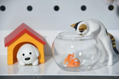 Goldfish Cat Blind Box Ornament - Cute Cat Figure Desktop Decor Toy Gift Collection