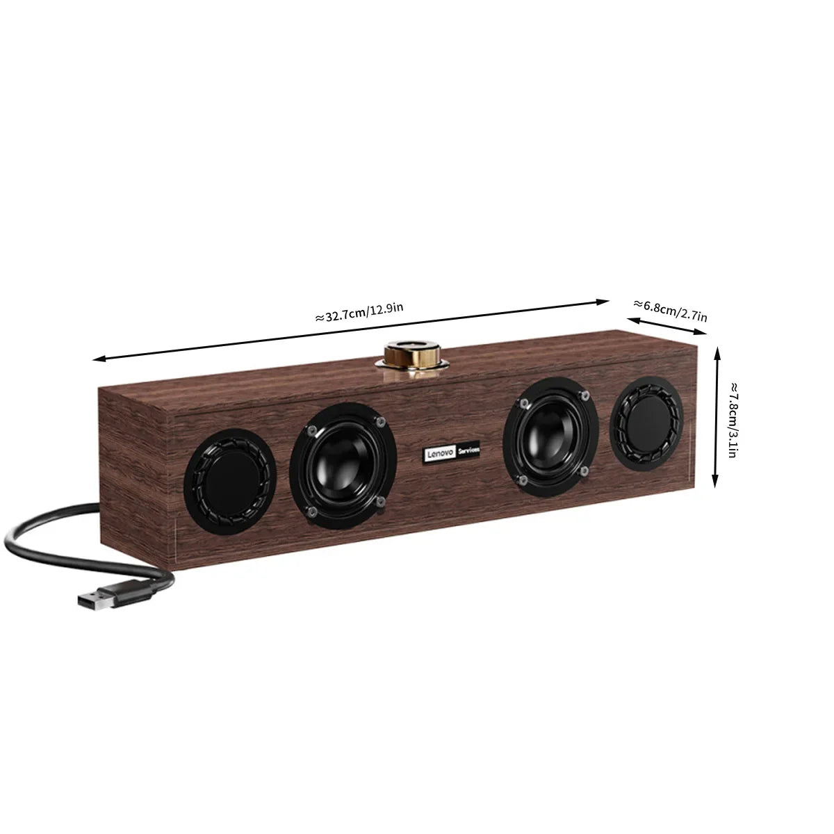 Lenovo C02 Multimedia Bluetooth Speaker – Wired & Wireless Retro Dual-Mode Subwoofer for TV, Computer & Mobile Devices