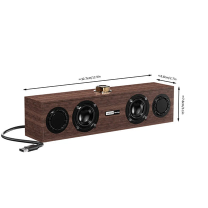 Lenovo C02 Multimedia Bluetooth Speaker – Wired & Wireless Retro Dual-Mode Subwoofer for TV, Computer & Mobile Devices