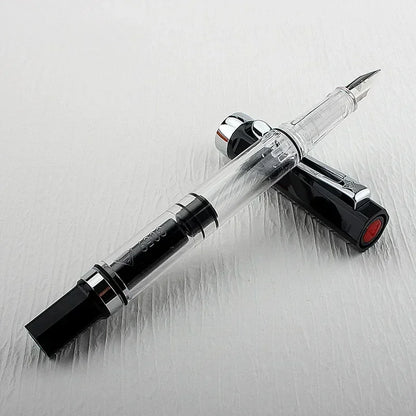 3059 Piston Fountain Pen – High-Quality Transparent Resin with EF/F Nib (0.38/0.5mm) for Business & Gift