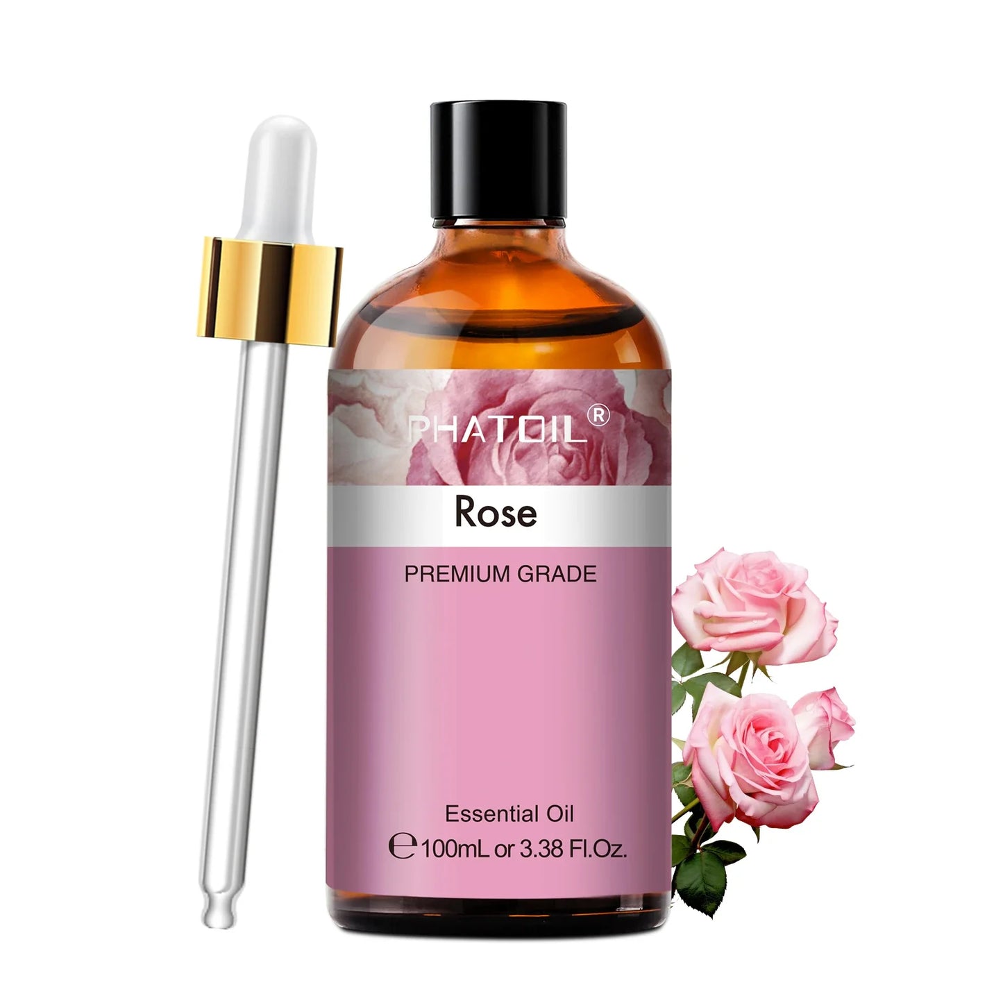 PHATOIL 100ml Aromatherapy Essential Oil Set – Lavender, Rose, Vanilla, Eucalyptus, Sandalwood & Pine Needles for Diffusers & Candle Making