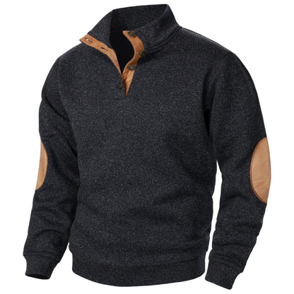 Men's Stand Collar Knit Sweater - Autumn Winter Long Sleeve Casual Knitted Pullover Top