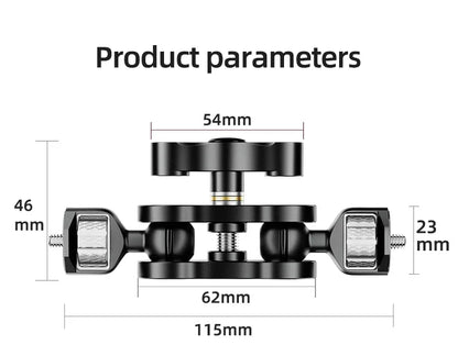 BEXIN TM-5 Articulating Magic Arm with Dual Ball Head, 1/4" Screw for Tripod, Phone Clip, LED Light, LCD Monitor, and Microphone