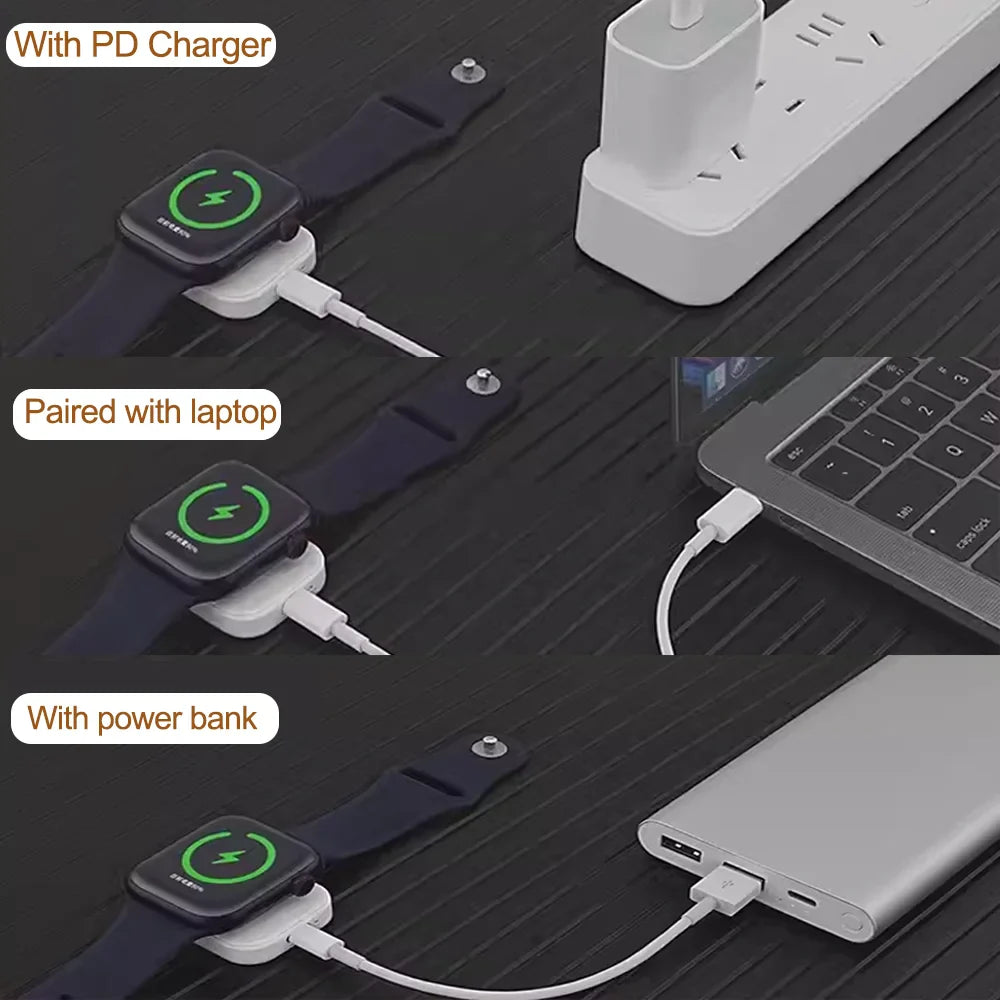 Magnetic Wireless Fast Charger for Apple Watch – Type-C Cable Compatible with Series 9 to 1 & SE