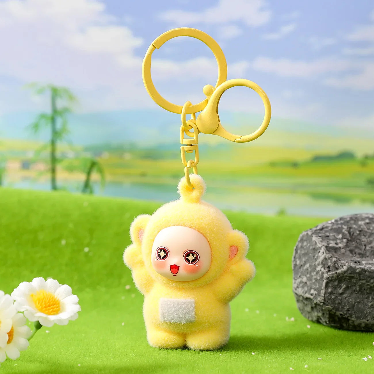 Four-Color Baby Cartoon Keychain Mini Pendant Set Cute Doll Schoolbag Charms Gifts for Kids & Couples