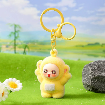 Four-Color Baby Cartoon Keychain Mini Pendant Set Cute Doll Schoolbag Charms Gifts for Kids & Couples