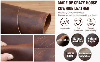 Airtag Holder Keychain — Genuine Leather Handmade Case, Scratch-Resistant Key Ring for Dog Collar & Luggage Cover
