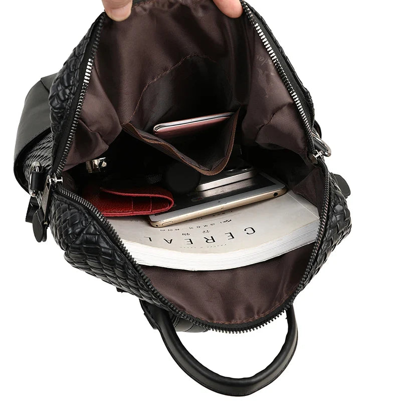 Luxury Women's Designer Backpack - High-Quality Leather, Large Capacity, Multifunctional Travel Mochila for Girls