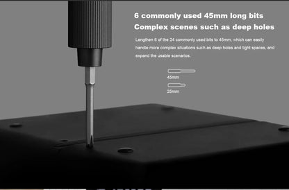 Xiaomi Mijia Electric Precision Screwdriver Kit – 24 Magnetic Bits, Power Tool Set for Smart Home, PC & Phone Repair