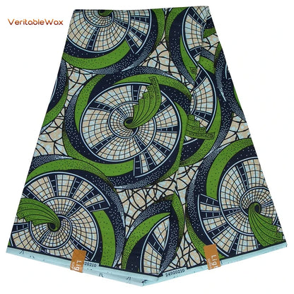African Ankara Double Print Batik Fabric - Real Wax Patchwork Textile for DIY Sewing, Wedding Dresses & Crafts