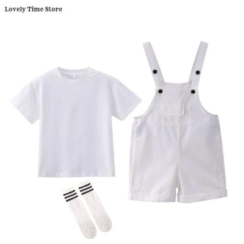 Kids Hip Hop Candy Color Overalls – Girls & Boys Suspender Shorts Jumpsuit Romper Streetwear