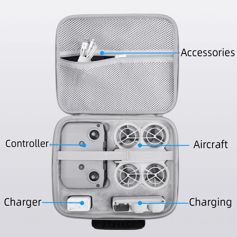 Carrying Case for DJI NEO Drone – Hard PU Waterproof Travel Case for Fly More Combo & Accessories