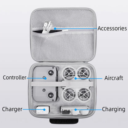 Carrying Case for DJI NEO Drone – Hard PU Waterproof Travel Case for Fly More Combo & Accessories