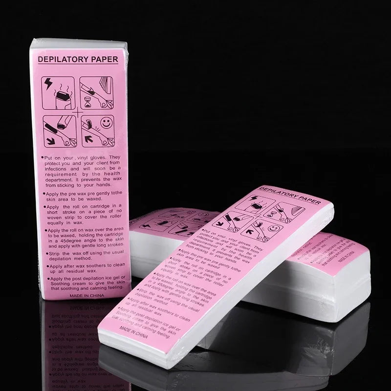200/100PCS Nonwoven Wax Strips – High-Quality Hair Removal Paper for Body, Legs & Arms, Epilator Wax Paper Roll
