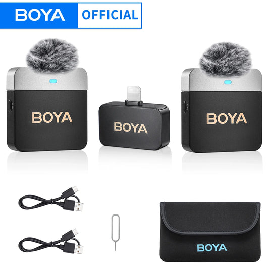 BOYA BY-M1V Wireless Lavalier Microphone: Lapel Condenser Mic for iPhone, Android, Smartphone, Camera, PC - Ideal for Gaming, YouTube, Broadcast, Vlog