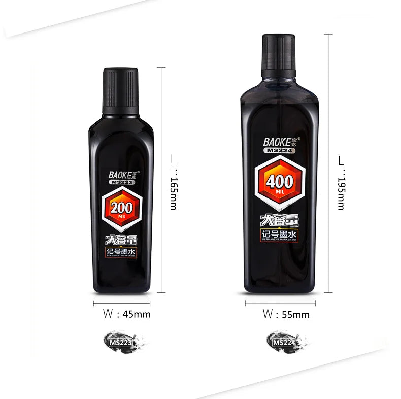 BAOKE MS223 Permanent Marker Ink – 200ml High-Capacity Refill Ink Bottle