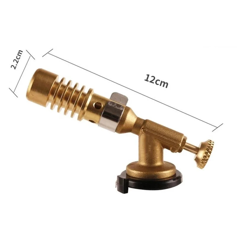Gas Torch Flame Gun - Butane Auto-Ignition Burner for Camping, Cooking, Soldering, Heating, Blowtorch Lighter